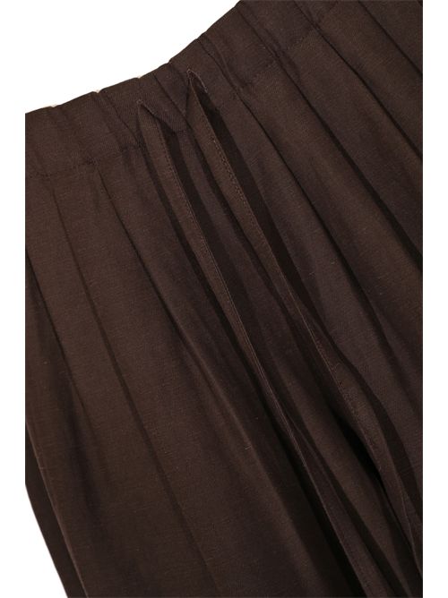 Pantalone ampio Loren in misto lino e viscosa Fondente Liviana Conti | F6SL75W18-0